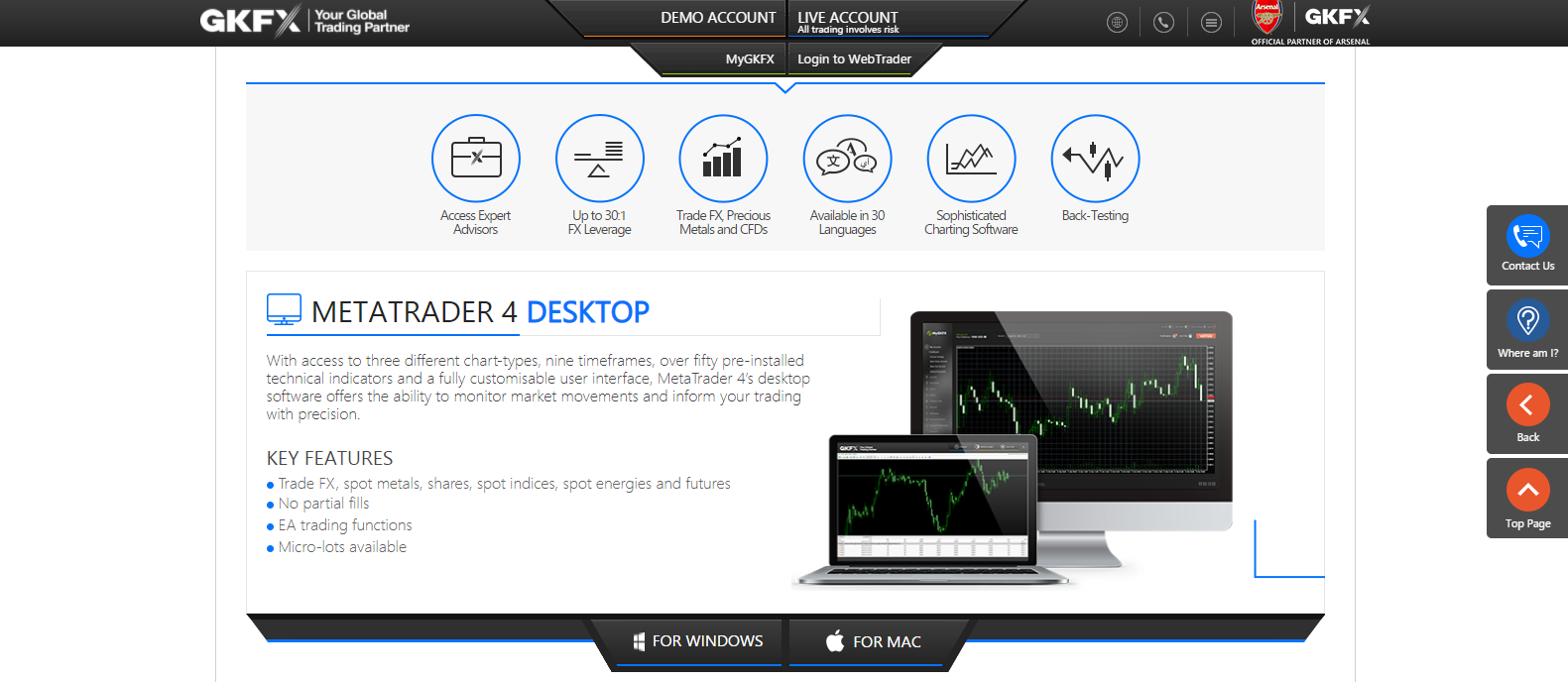 GKFX MT4 desktop offering